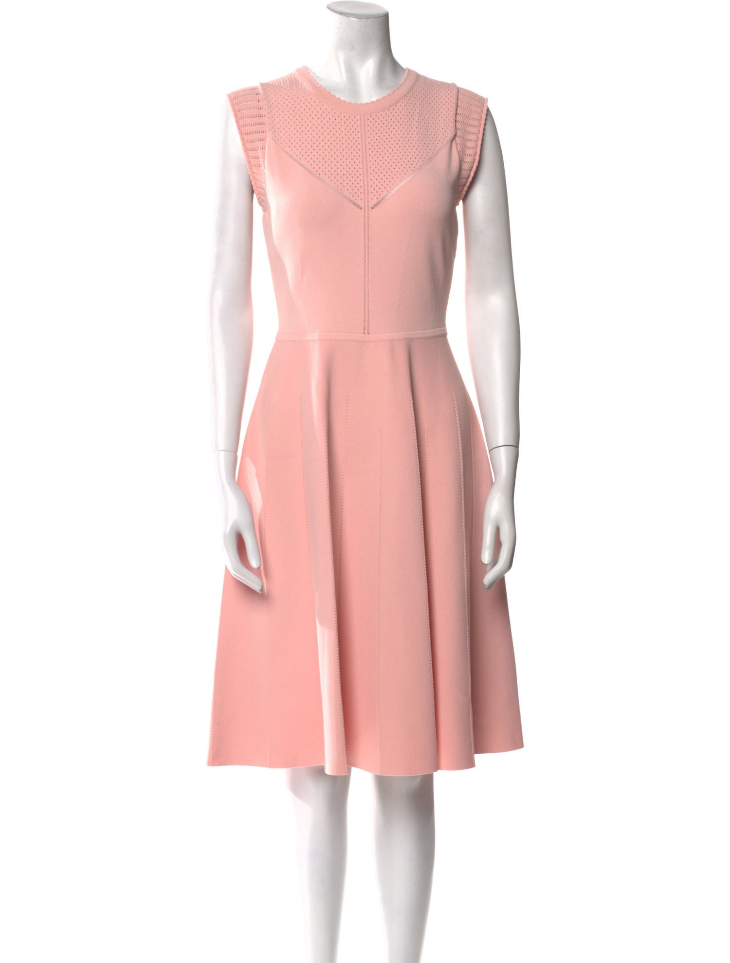 Lela Rose Crew Neck Knee-Length Dress