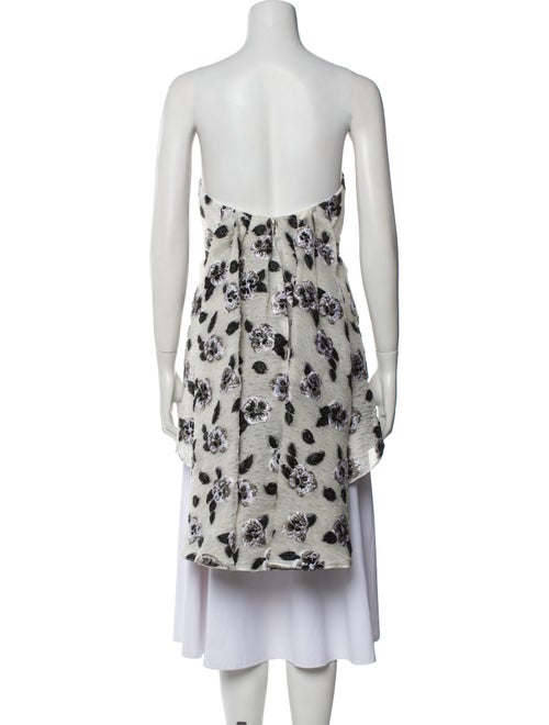 Lela Rose Floral Print Strapless Top