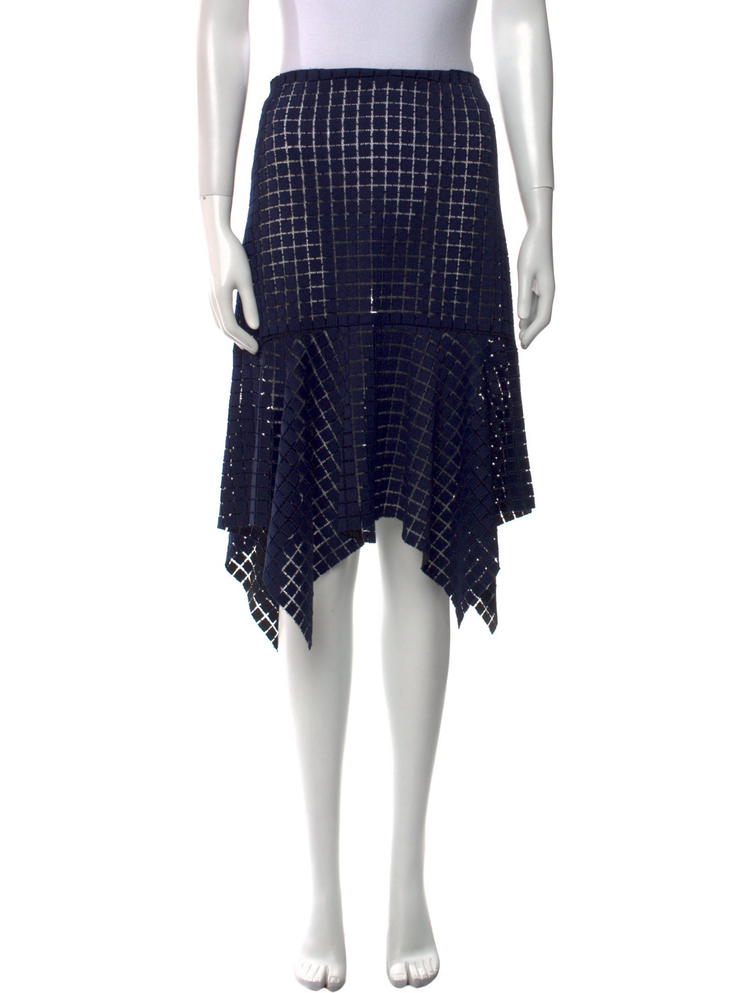 Lela Rose Plaid Print Knee-Length Skirt