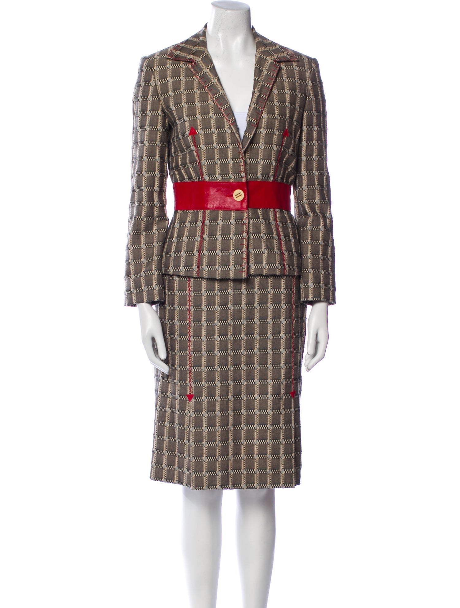 Lela Rose Plaid Print Skirt Set