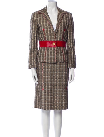 Lela Rose Plaid Print Skirt Set