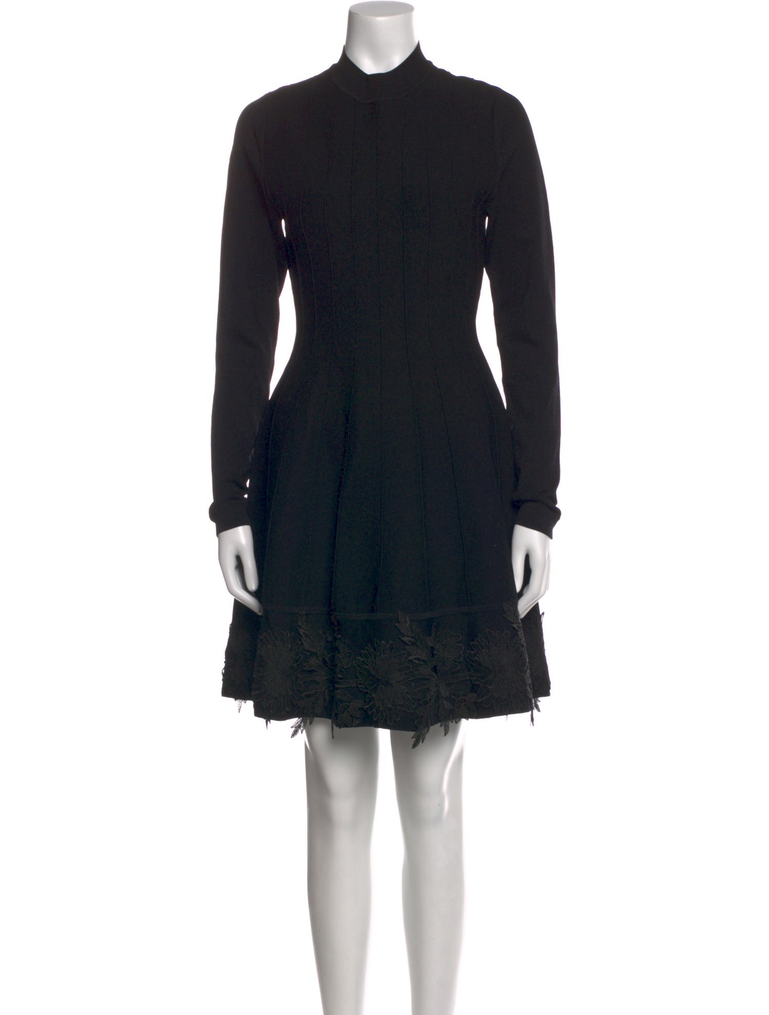 Lela Rose Mock Neck Mini Dress