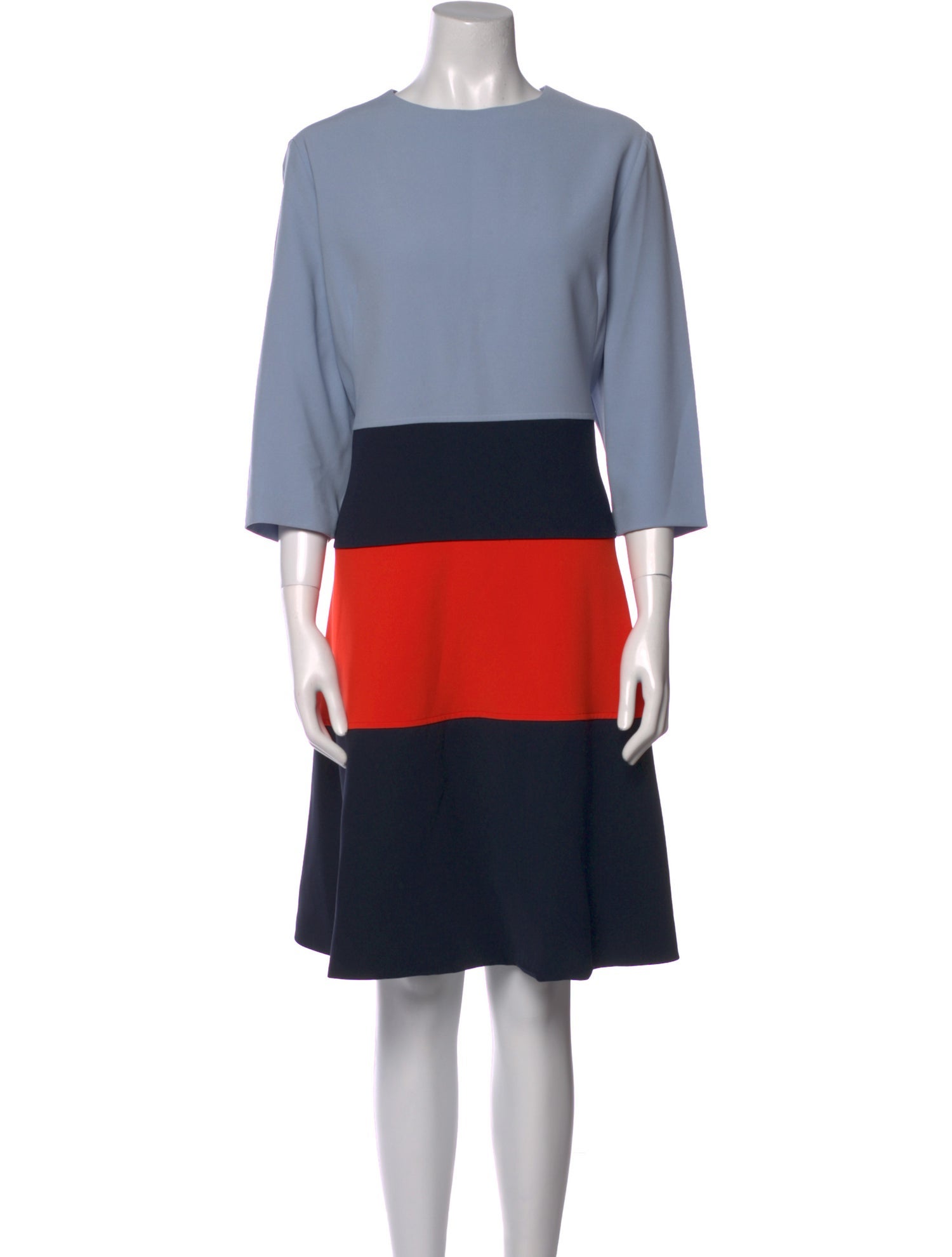 Lela Rose Colorblock Pattern Knee-Length Dress