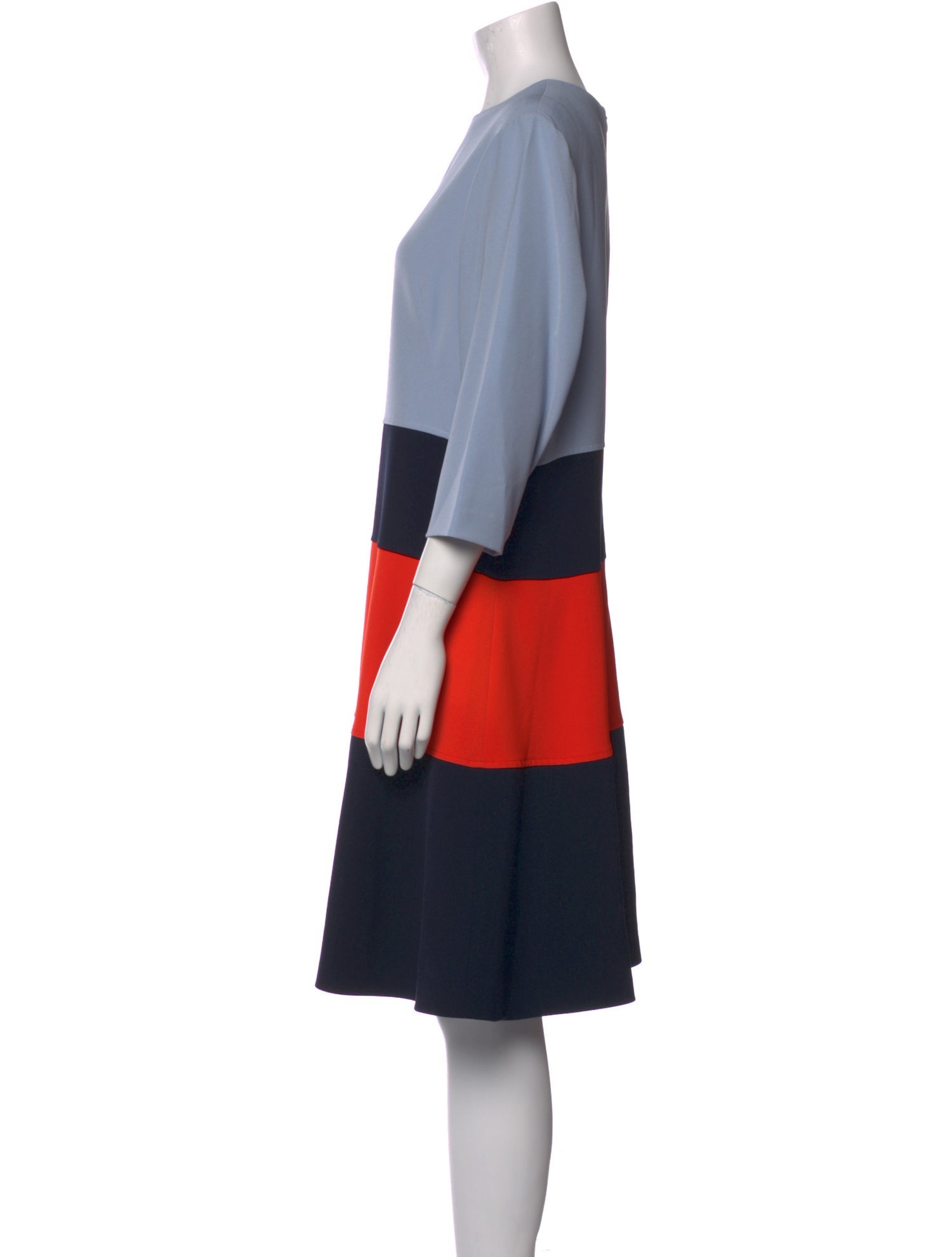 Lela Rose Colorblock Pattern Knee-Length Dress