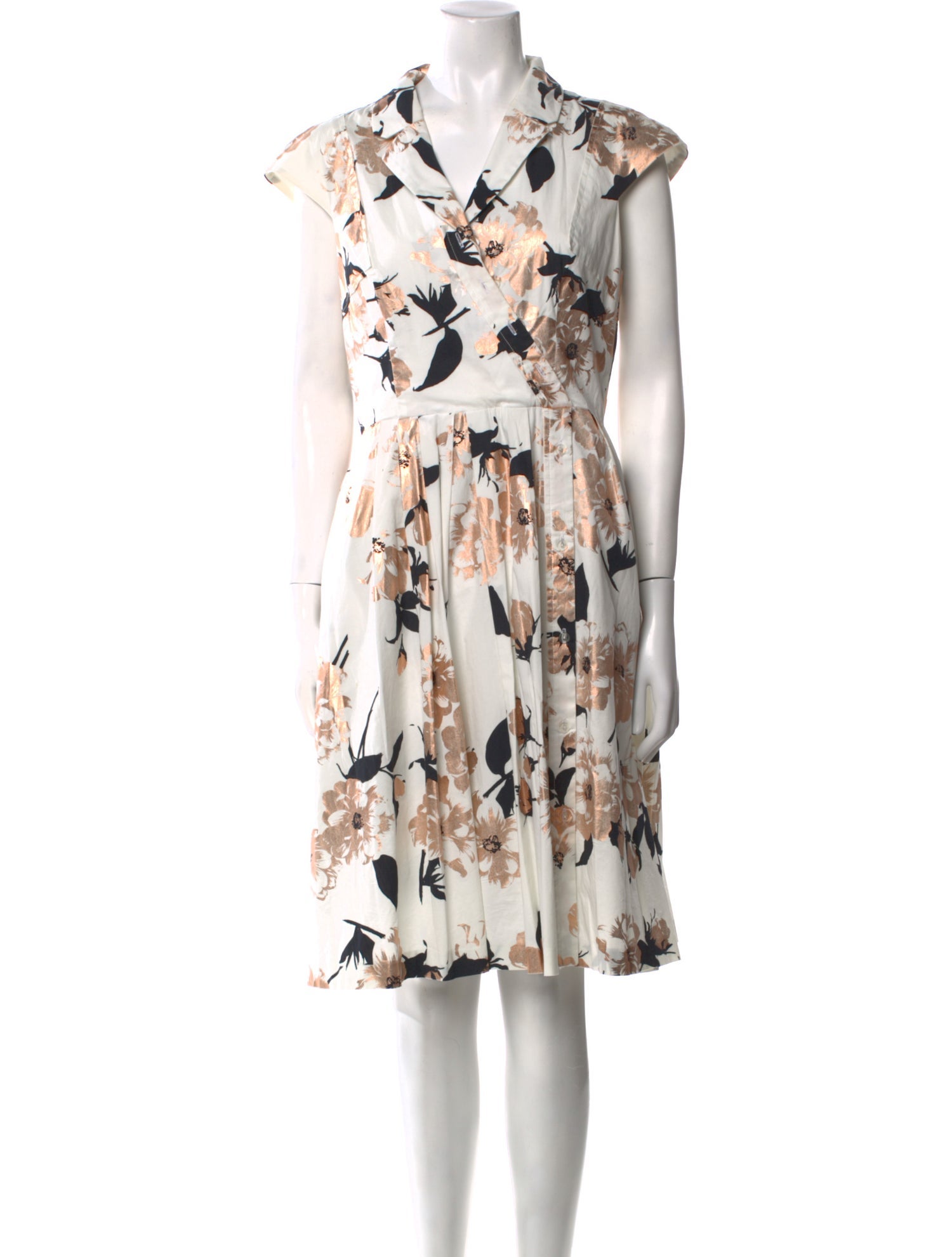 Lela Rose Floral Print Knee-Length Dress