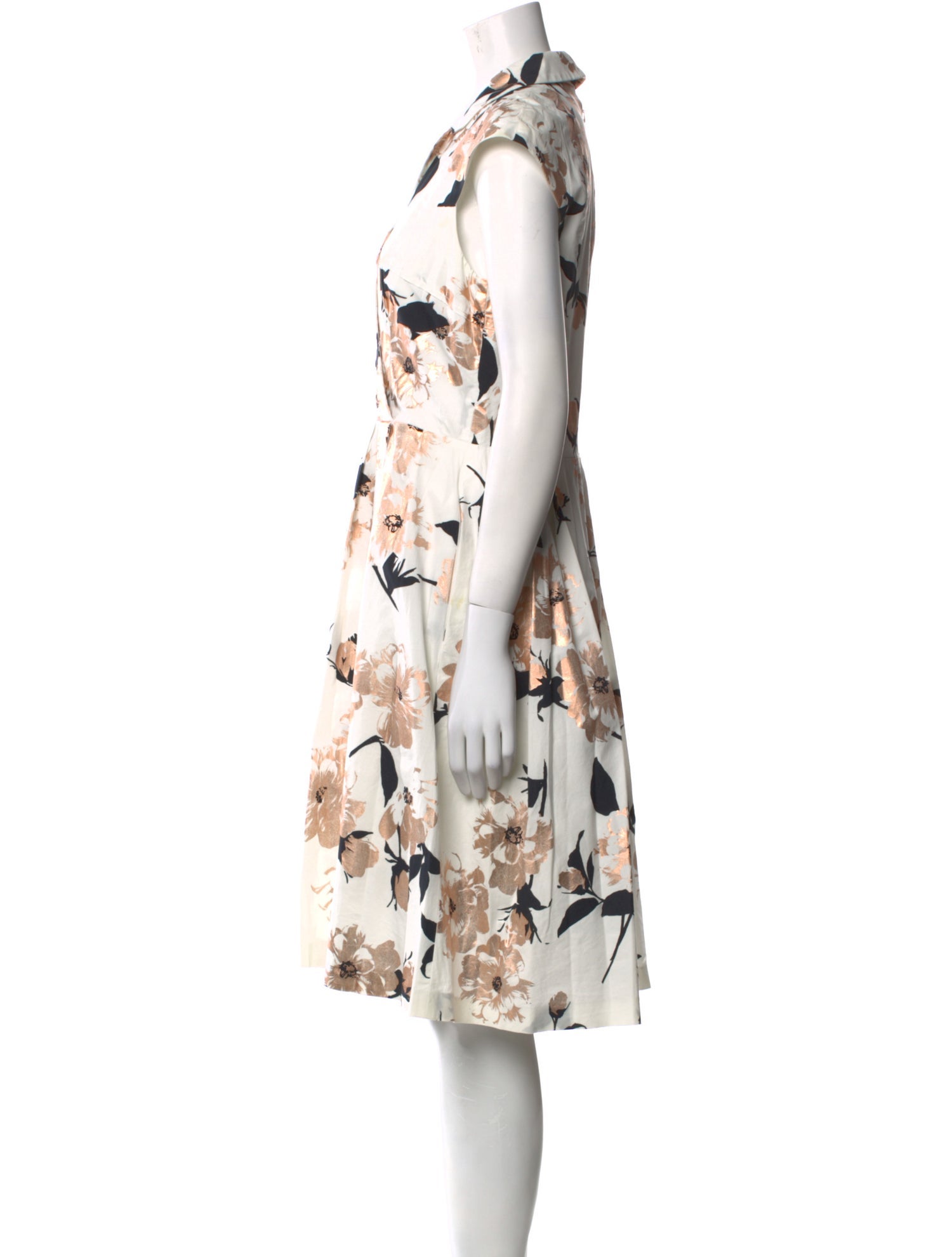 Lela Rose Floral Print Knee-Length Dress