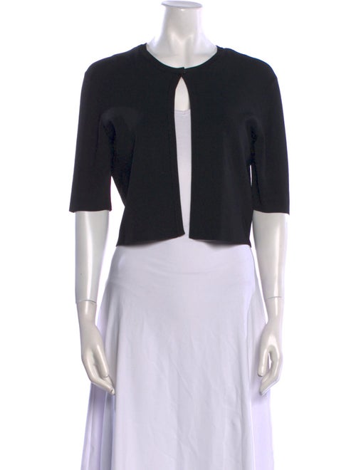 Lela Rose Crew Neck Short Sleeve Crop Top