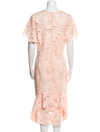 Lela Rose Lace Pattern Midi Length Dress