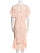Lela Rose Lace Pattern Midi Length Dress