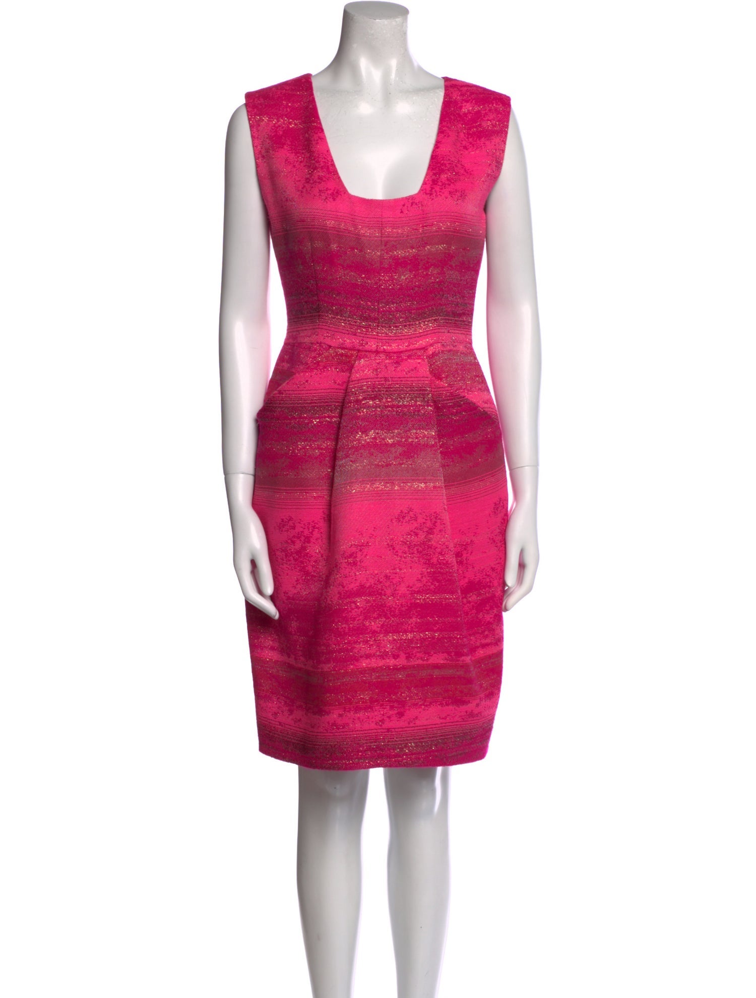 Lela Rose Square Neckline Knee-Length Dress