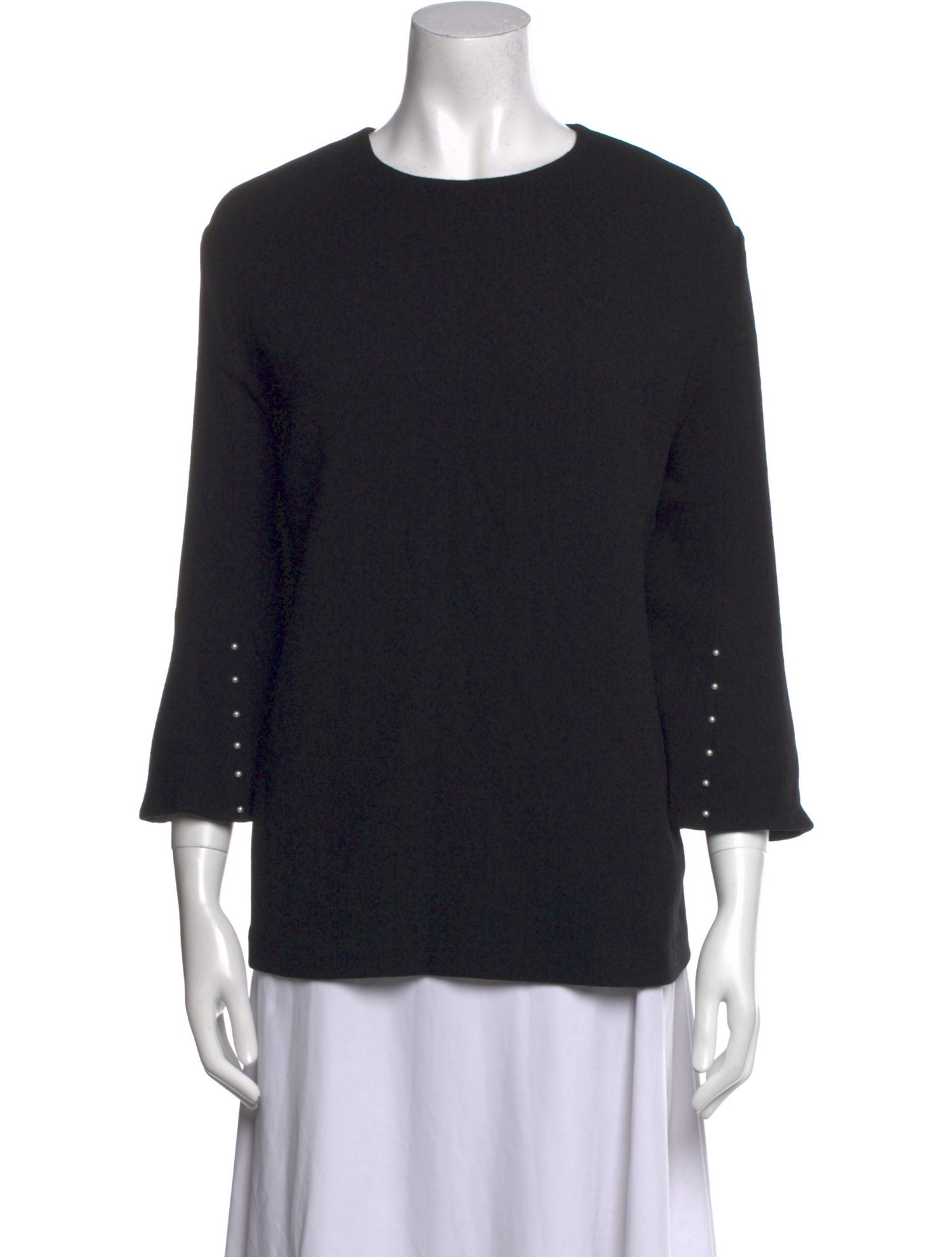 Lela Rose Wool Crew Neck Top