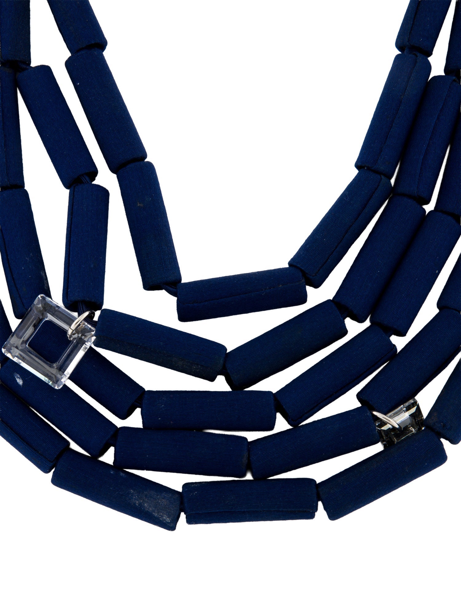 Lela Rose Fabric & Crystal Multistrand Necklace