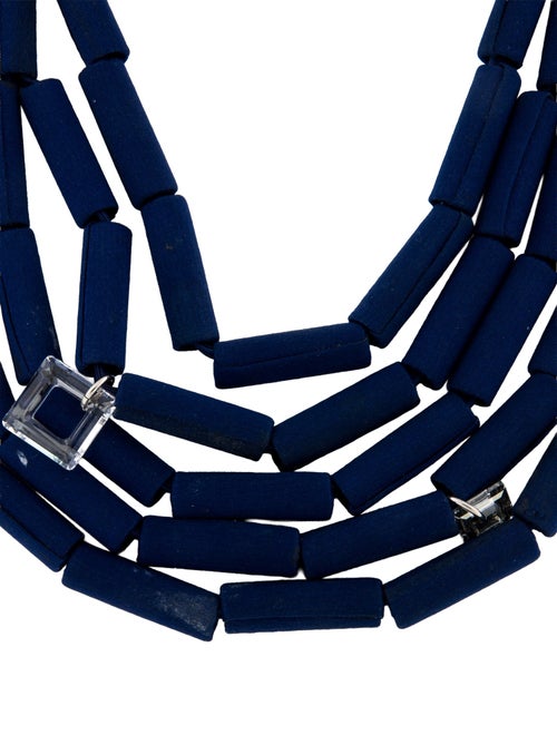 Lela Rose Fabric & Crystal Multistrand Necklace