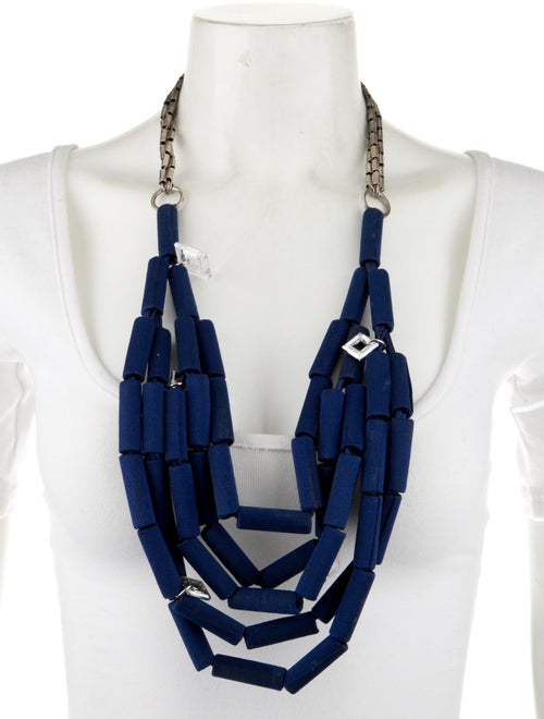 Lela Rose Fabric & Crystal Multistrand Necklace