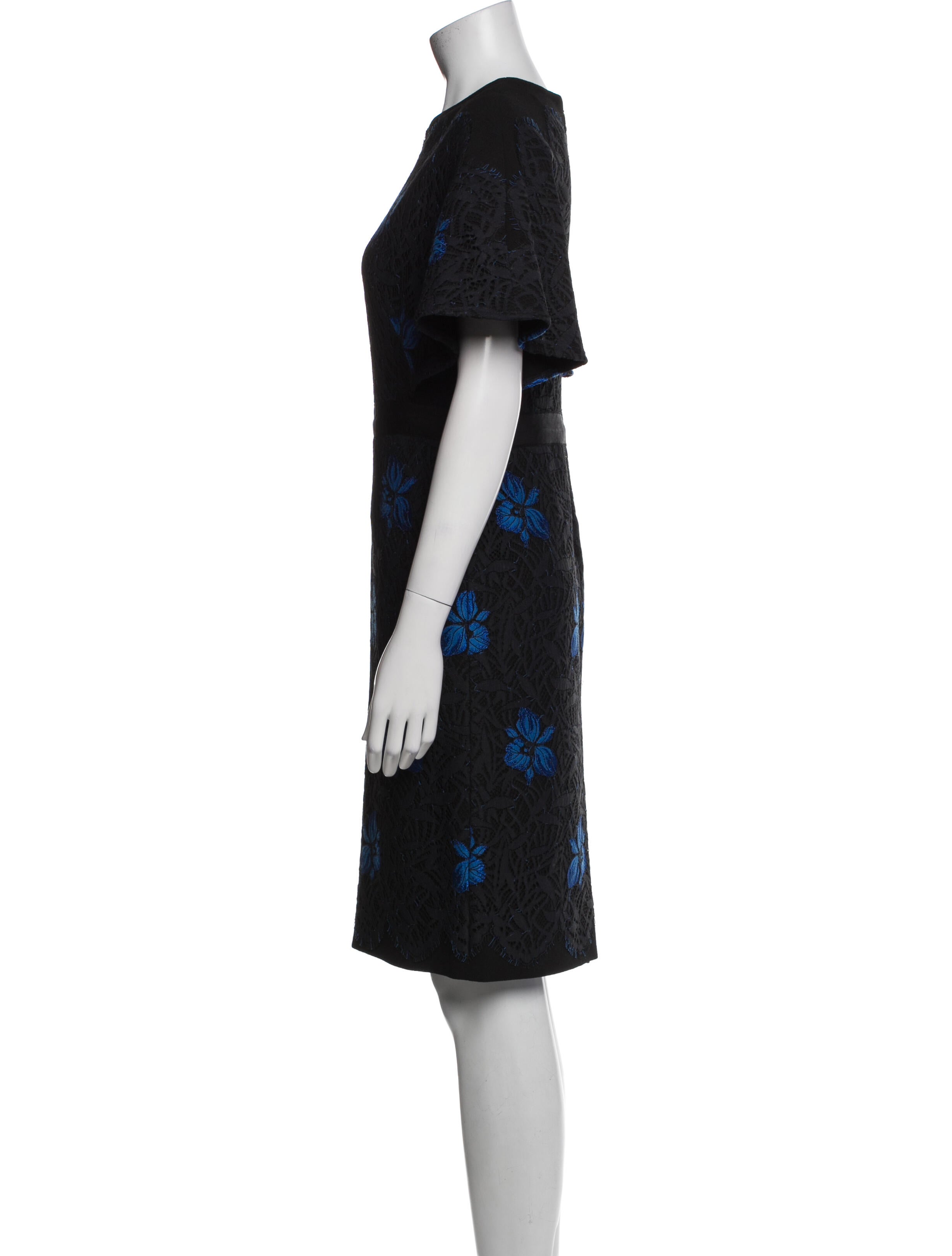 Lela Rose Wool Knee-Length Dress