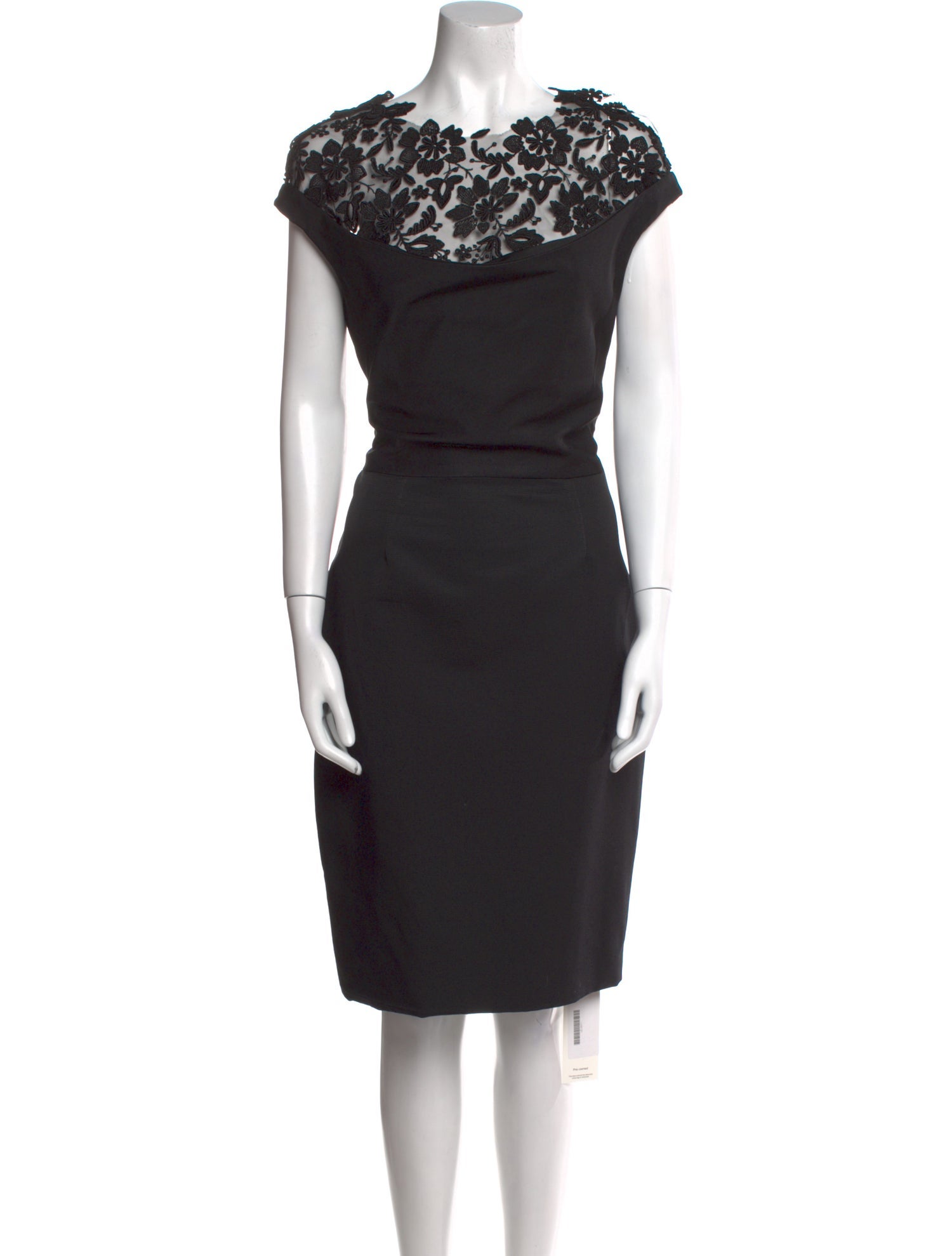 Lela Rose Lace Pattern Midi Length Dress