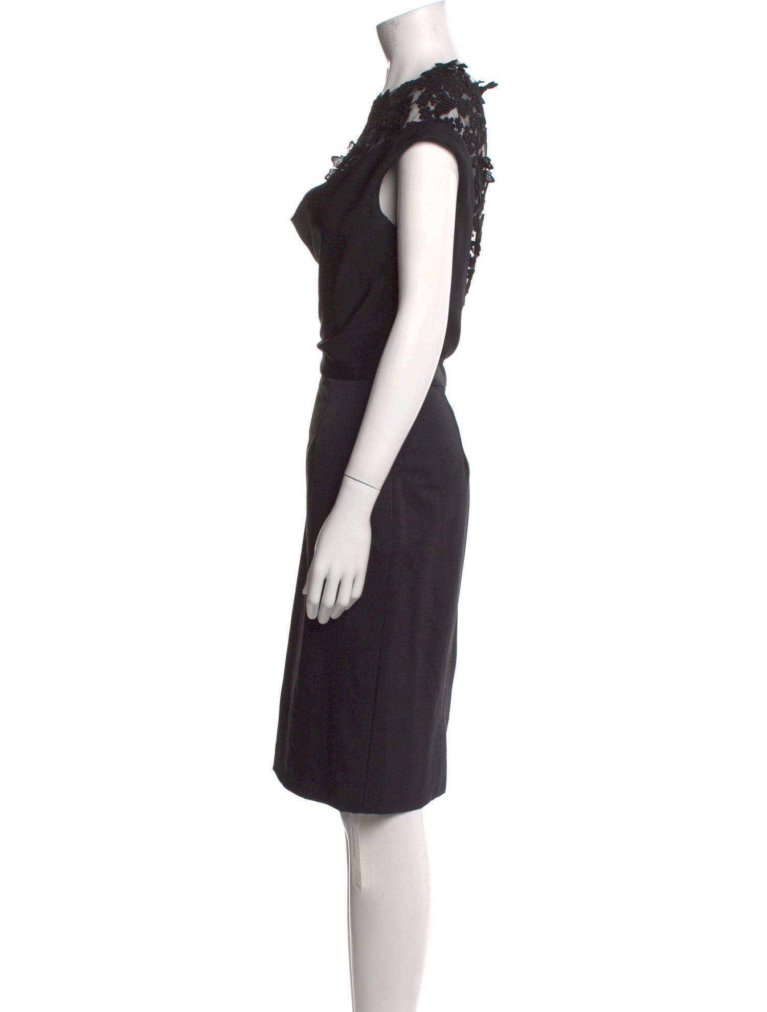 Lela Rose Lace Pattern Midi Length Dress