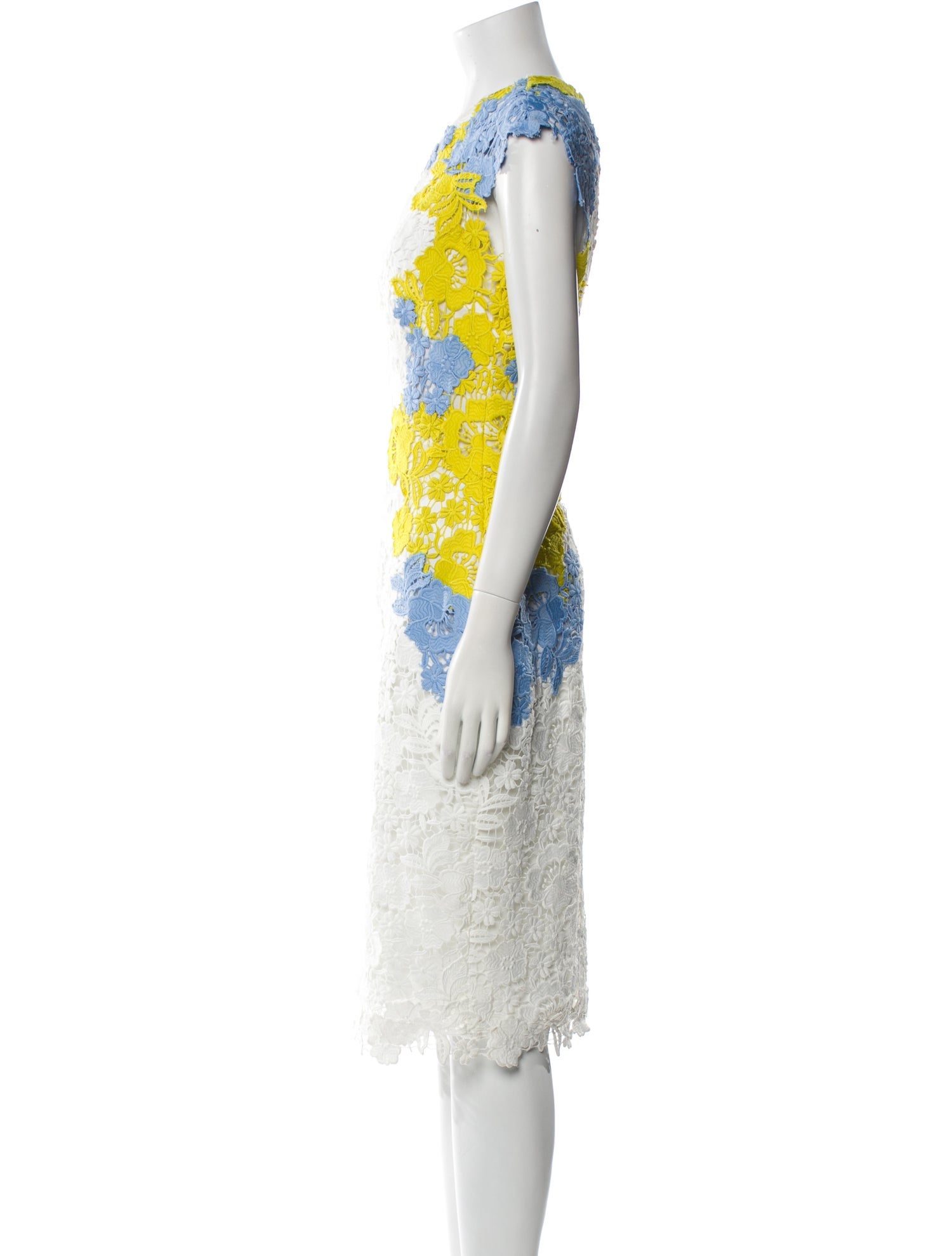 Lela Rose Lace Pattern Midi Length Dress