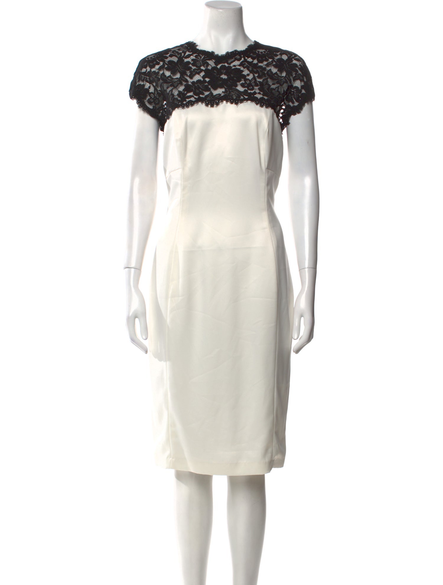 Lela Rose Crew Neck Knee-Length Dress