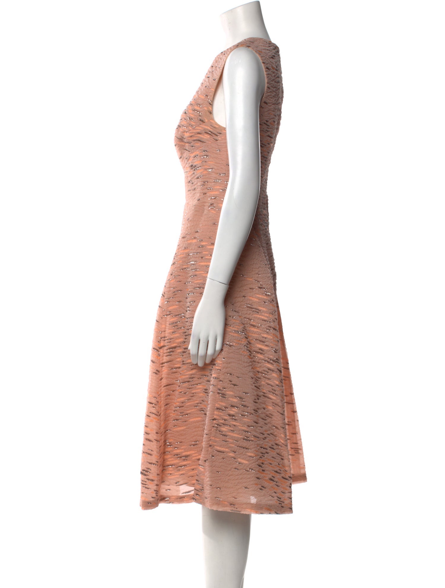 Lela Rose Crew Neck Midi Length Dress