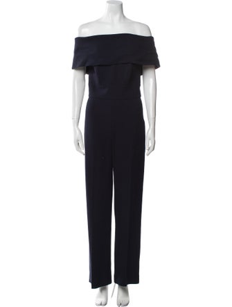 Lela Rose Wool Off-The-Shoulder Jumpsuit