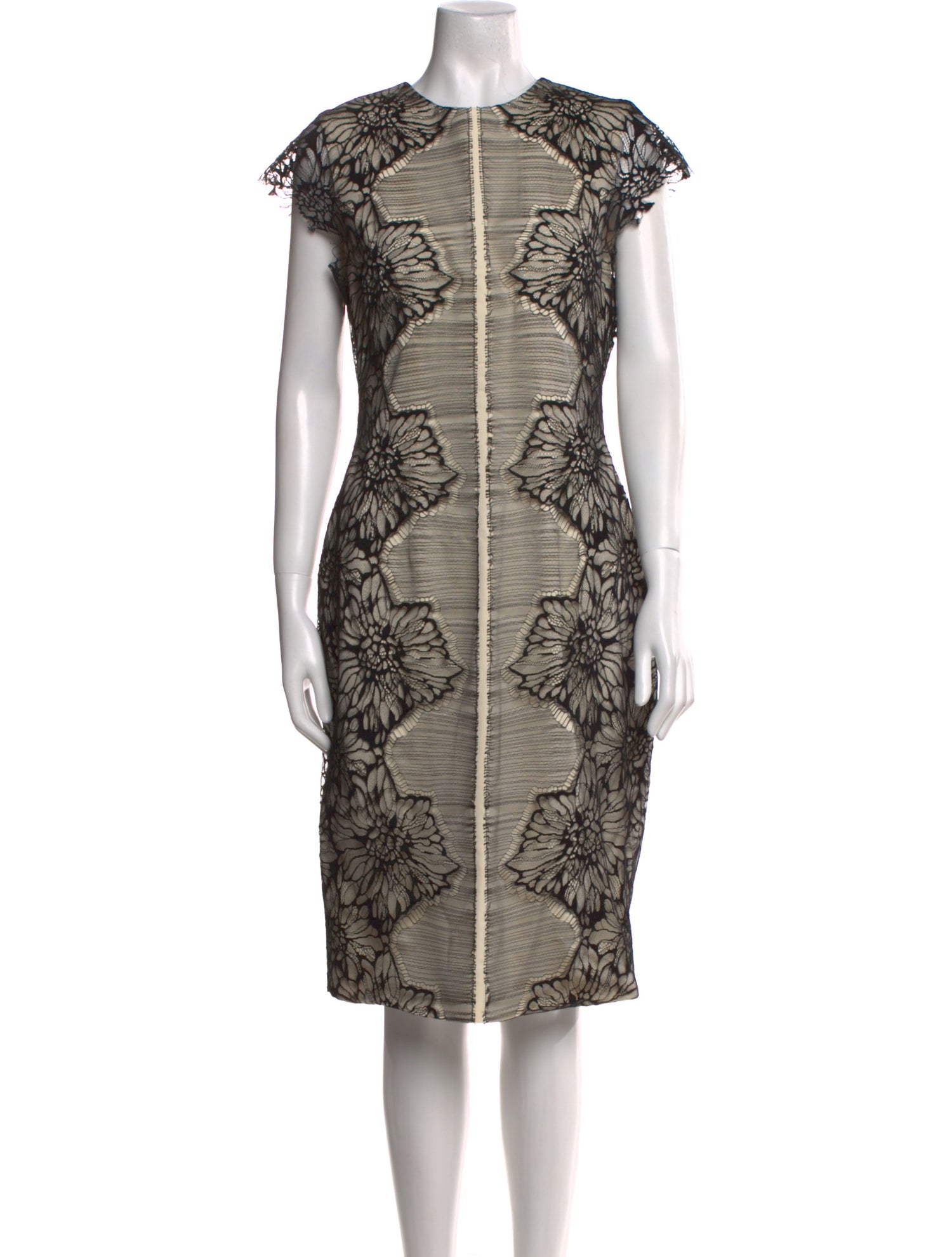 Lela Rose Printed Midi Length Dress