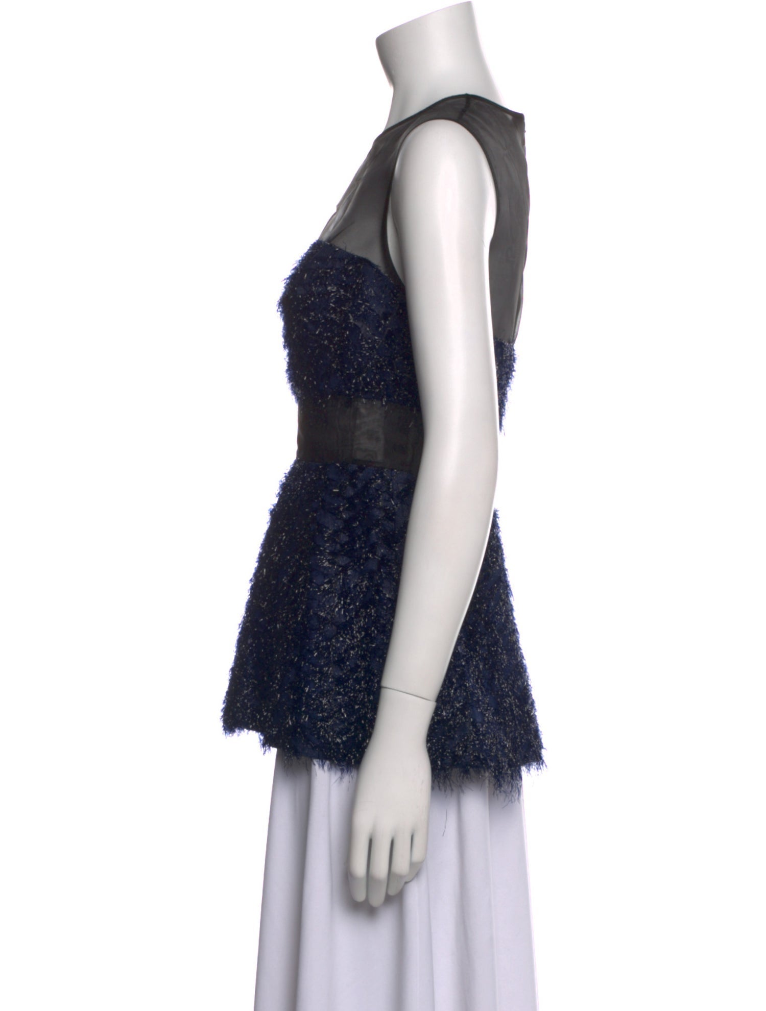 Lela Rose Crew Neck Sleeveless Top