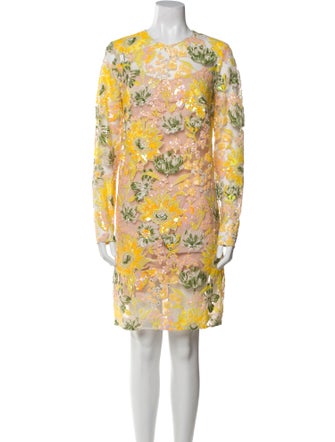 Lela Rose Printed Knee-Length Dress