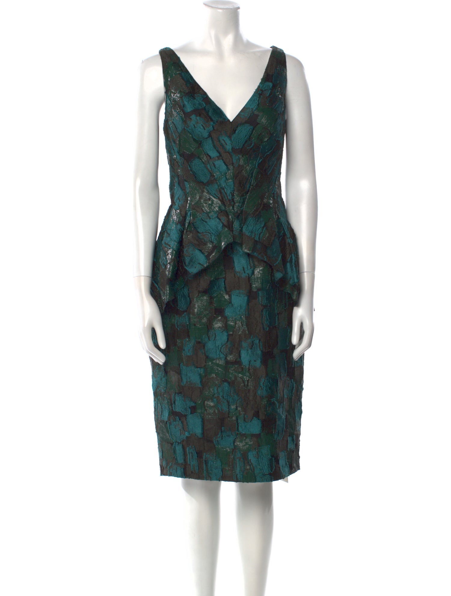 Lela Rose Printed Midi Length Dress