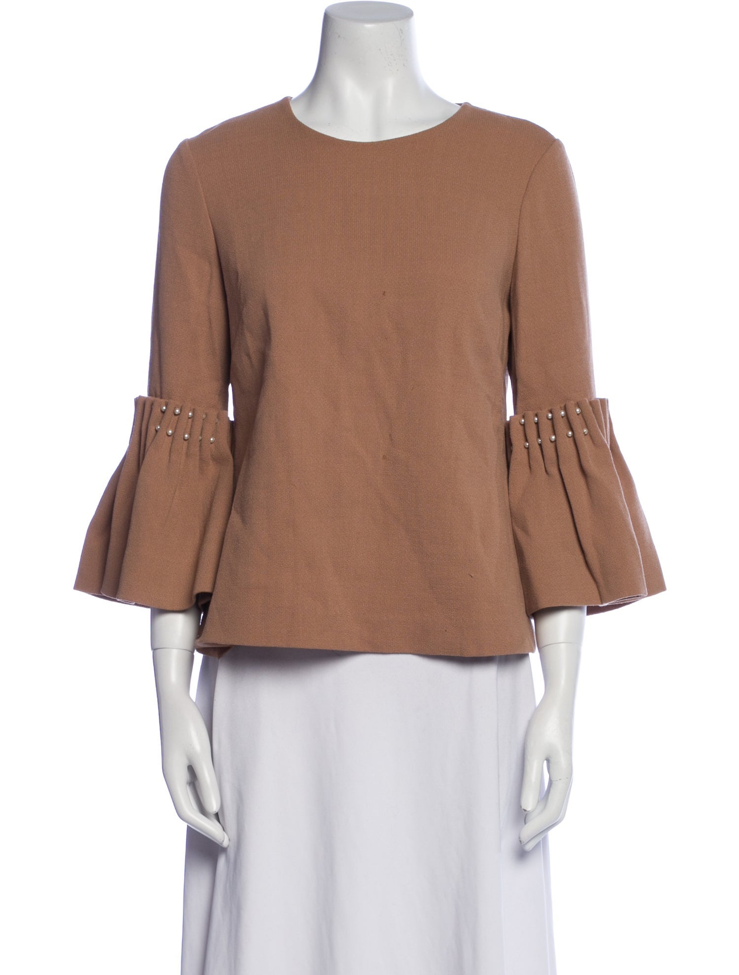 Lela Rose Wool Scoop Neck Top