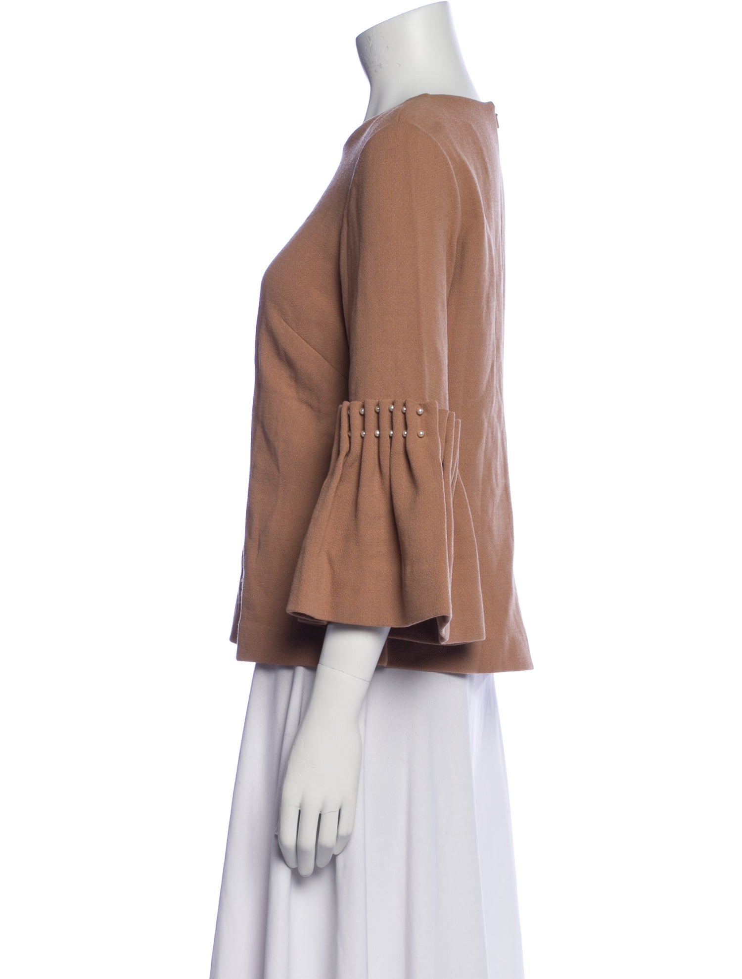 Lela Rose Wool Scoop Neck Top