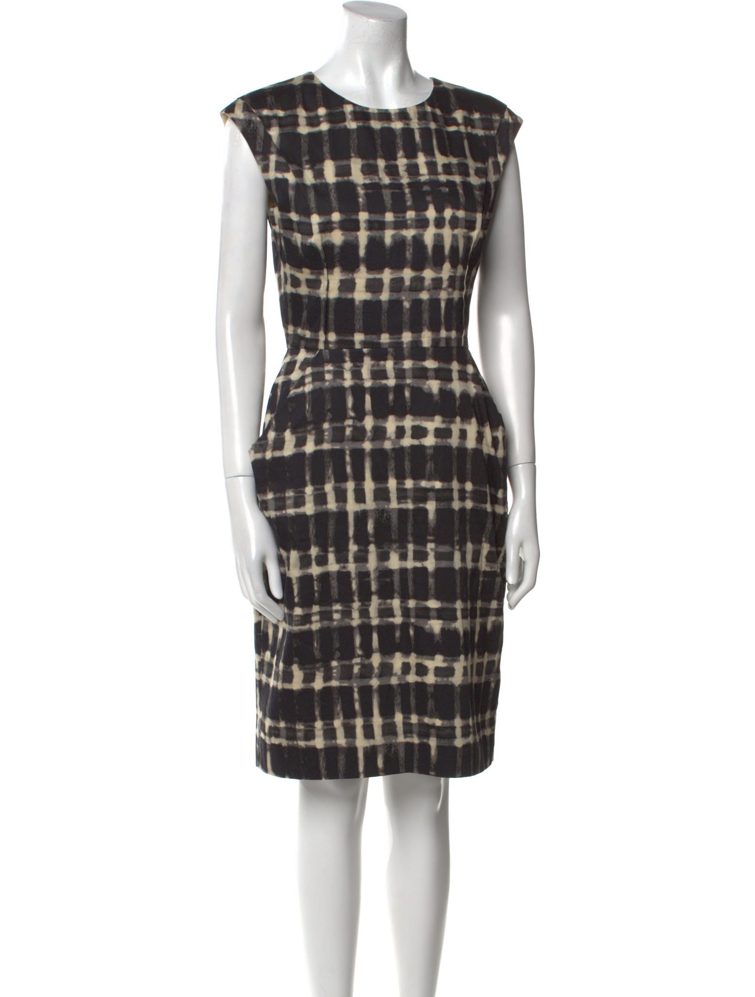 Lela Rose Plaid Print Knee-Length Dress