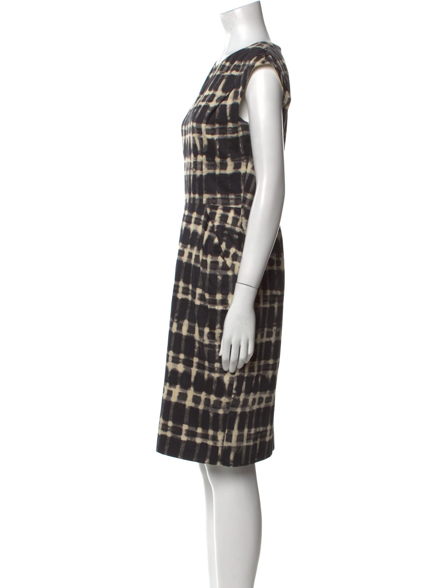 Lela Rose Plaid Print Knee-Length Dress
