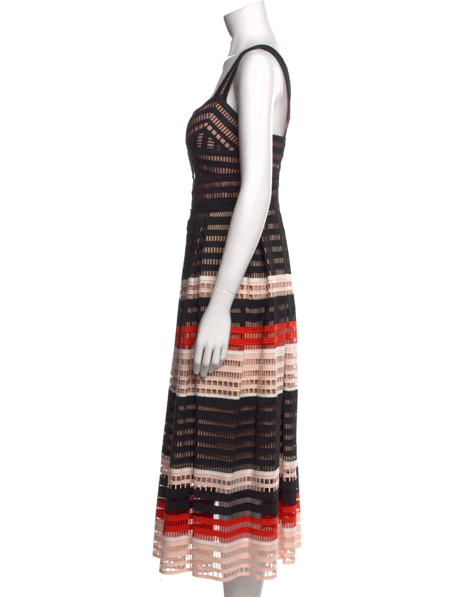 Lela Rose Striped Long Dress