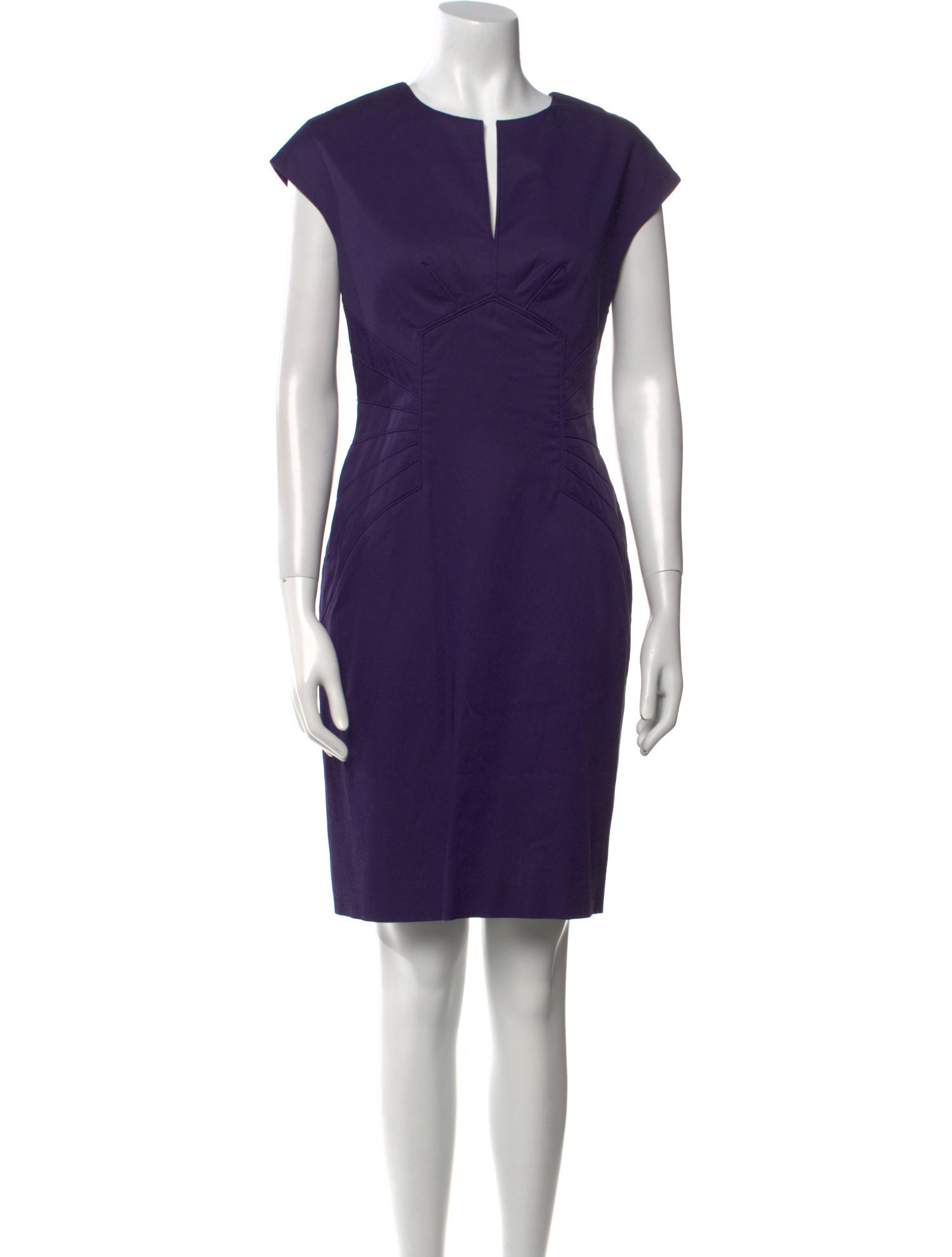 Lela Rose Crew Neck Knee-Length Dress