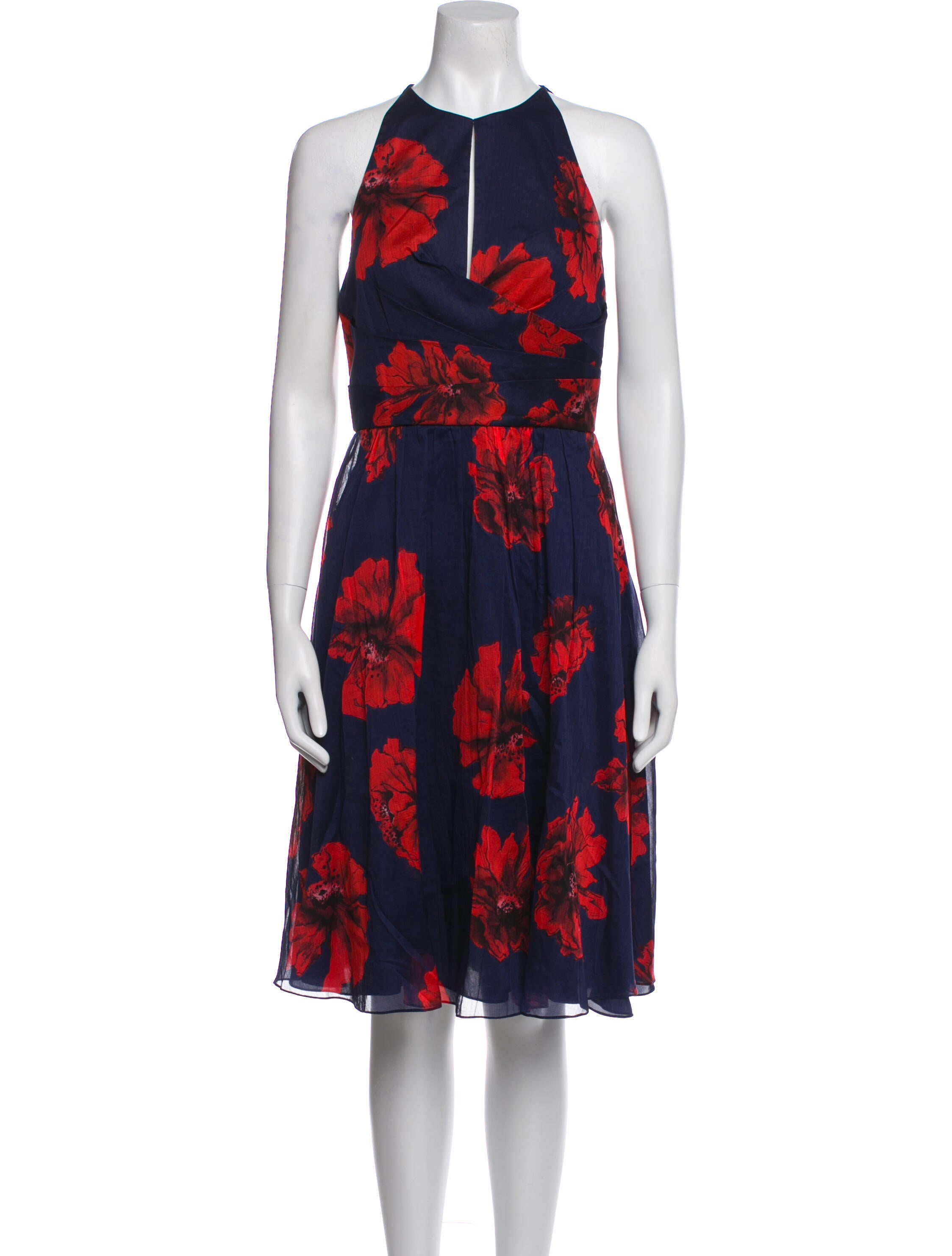 Lela Rose Floral Print Knee-Length Dress