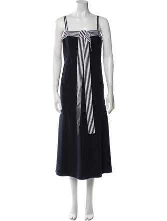 Lela Rose Striped Long Dress