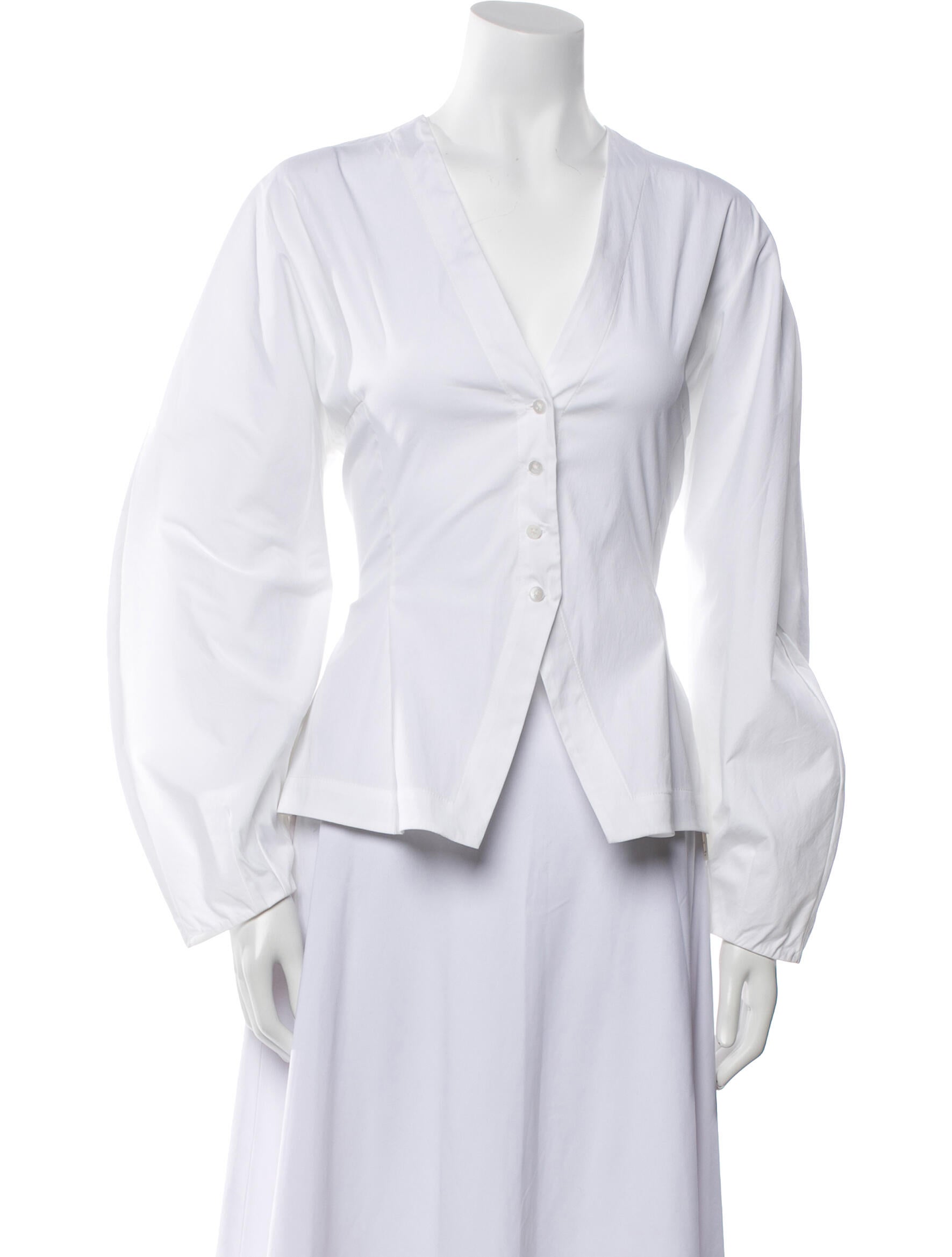 Lela Rose V-Neck Long Sleeve Blouse w/ Tags