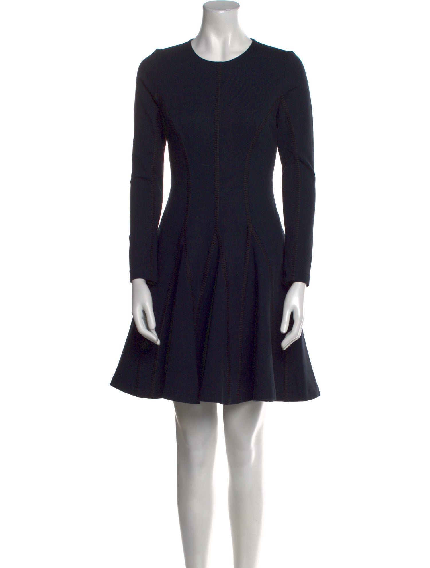 Lela Rose Crew Neck Mini Dress