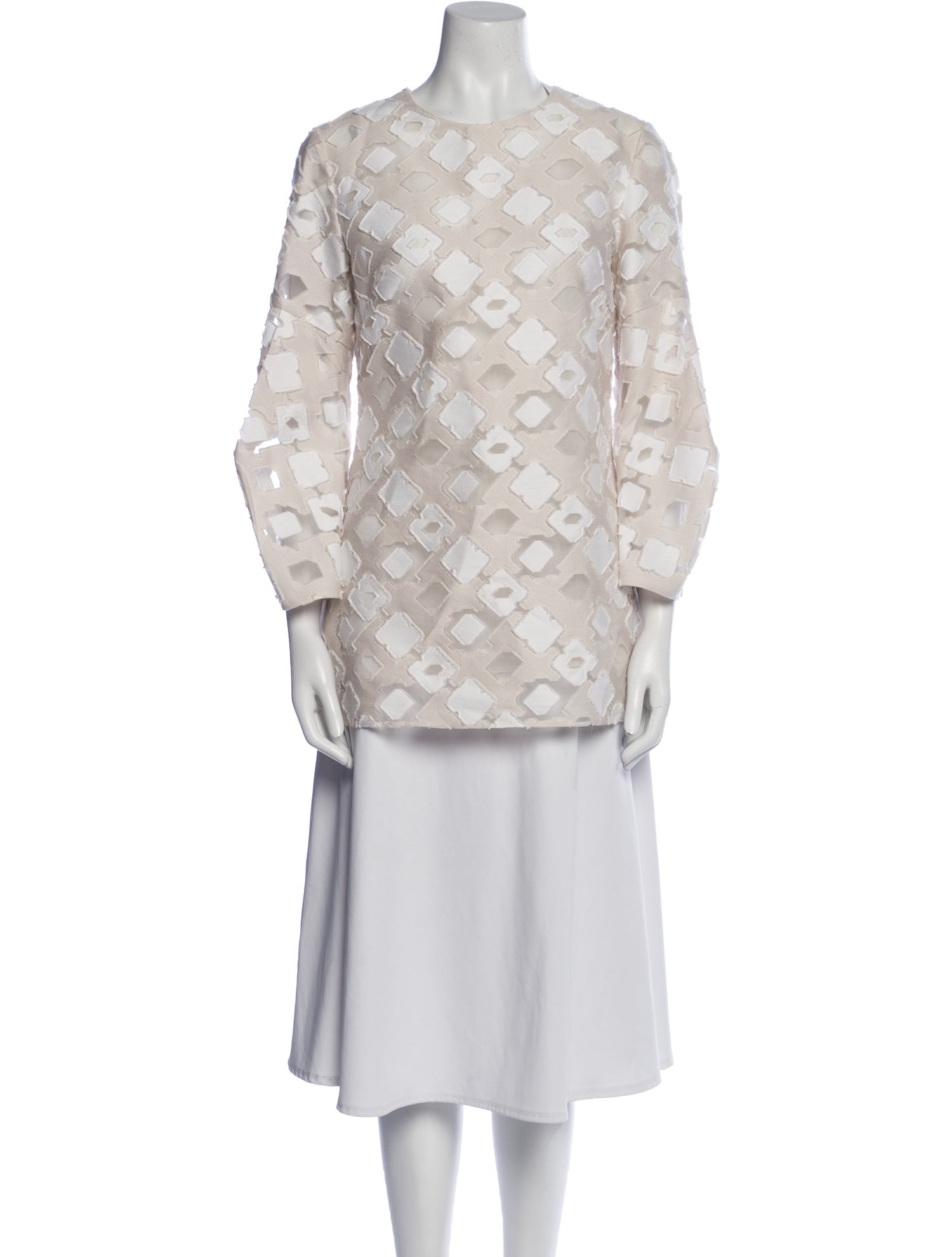 Lela Rose Printed Mock Neck Tunic
