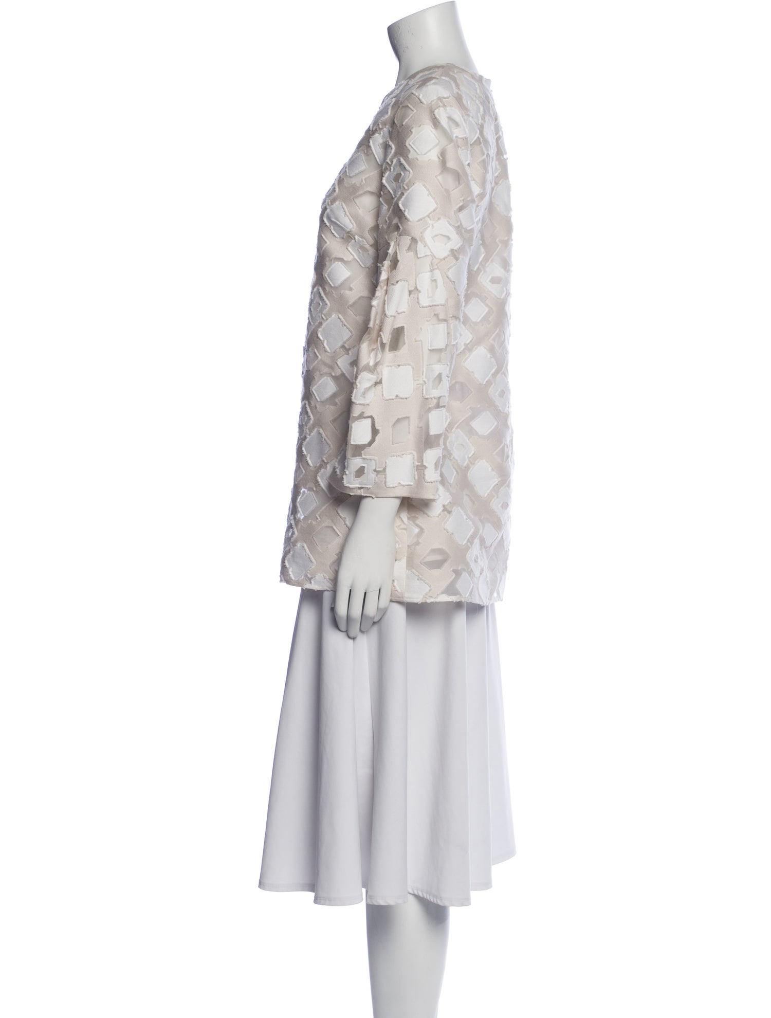 Lela Rose Printed Mock Neck Tunic