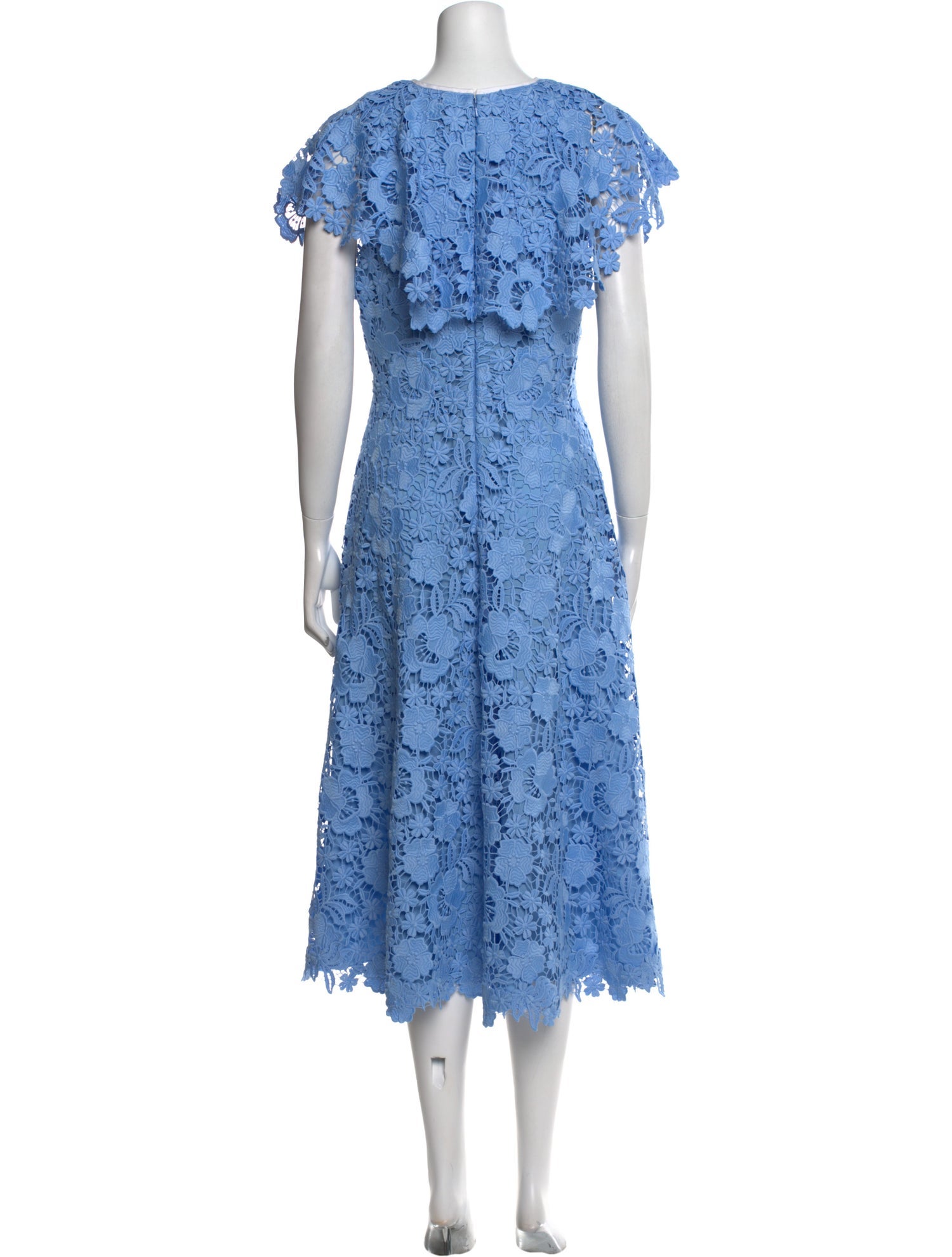 Lela Rose Lace Pattern Midi Length Dress