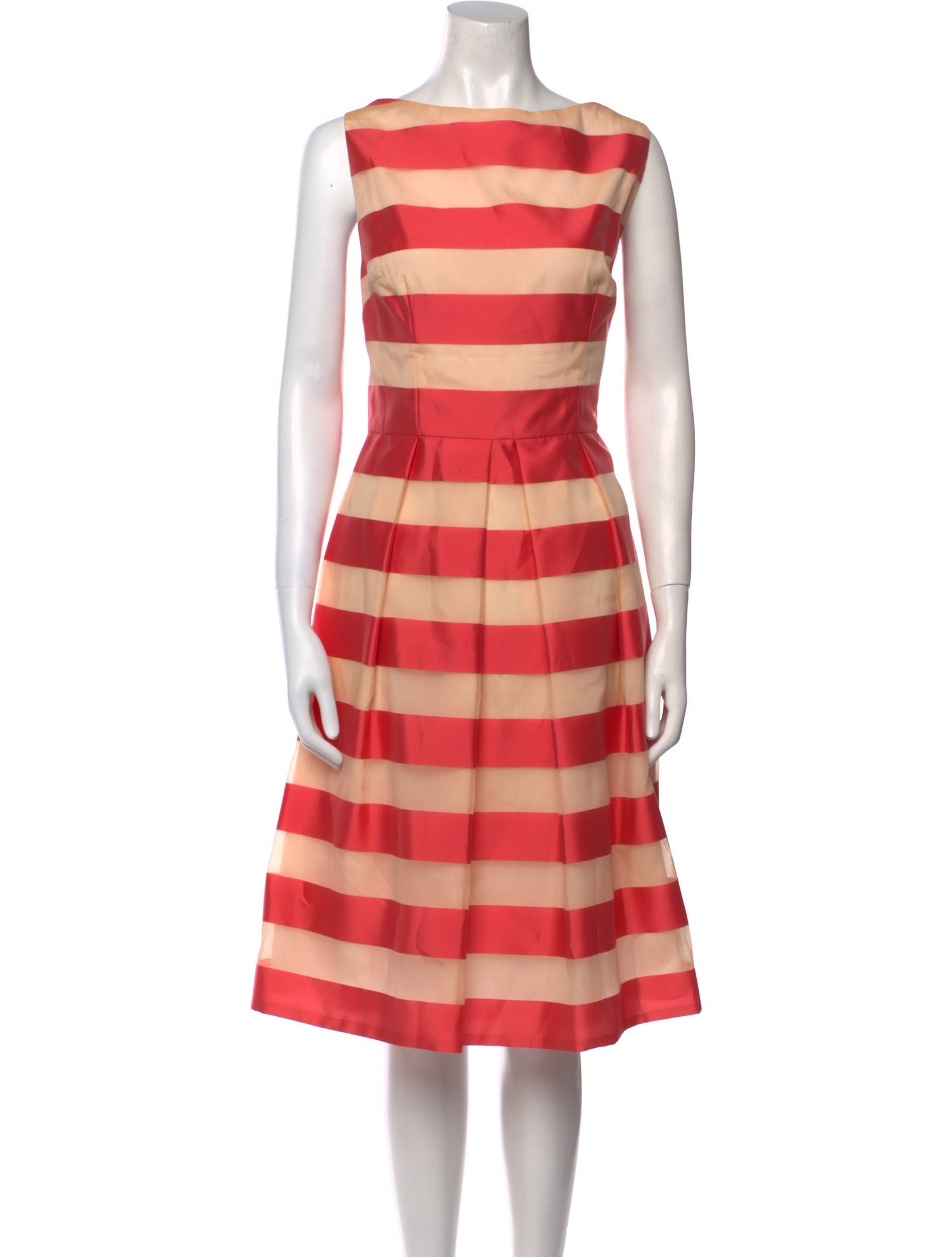 Lela Rose Striped Midi Length Dress