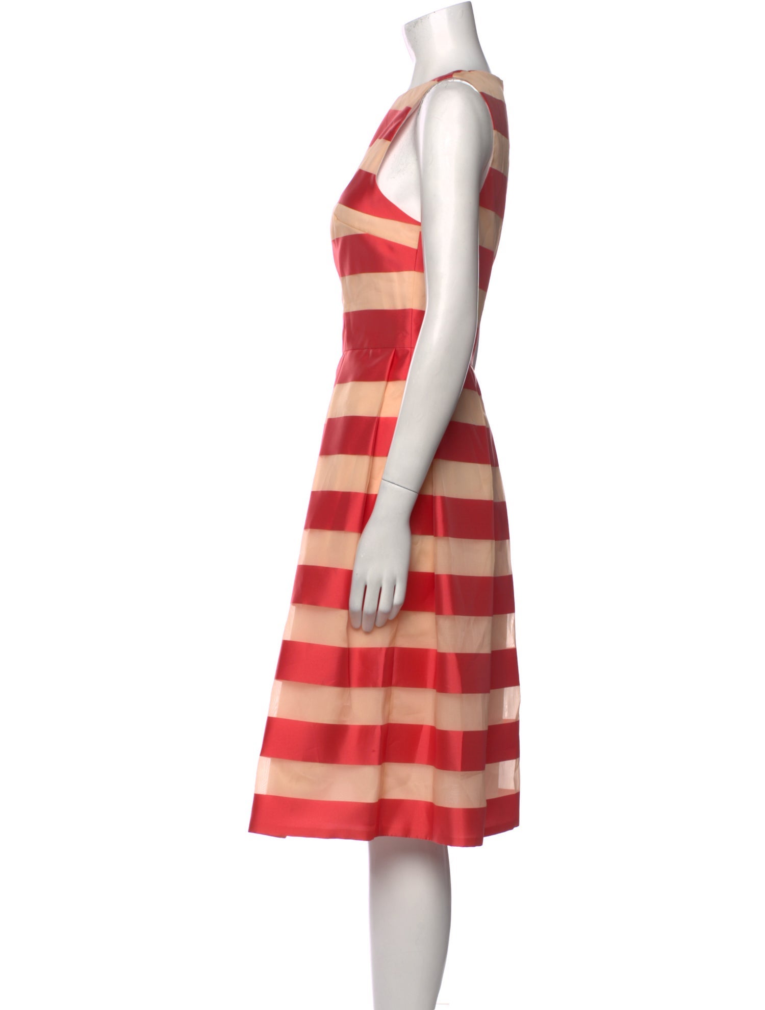 Lela Rose Striped Midi Length Dress