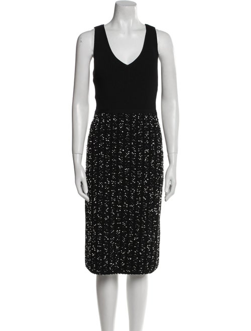 Lela Rose V-Neck Midi Length Dress