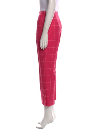 Lela Rose Plaid Print Straight Leg Pants