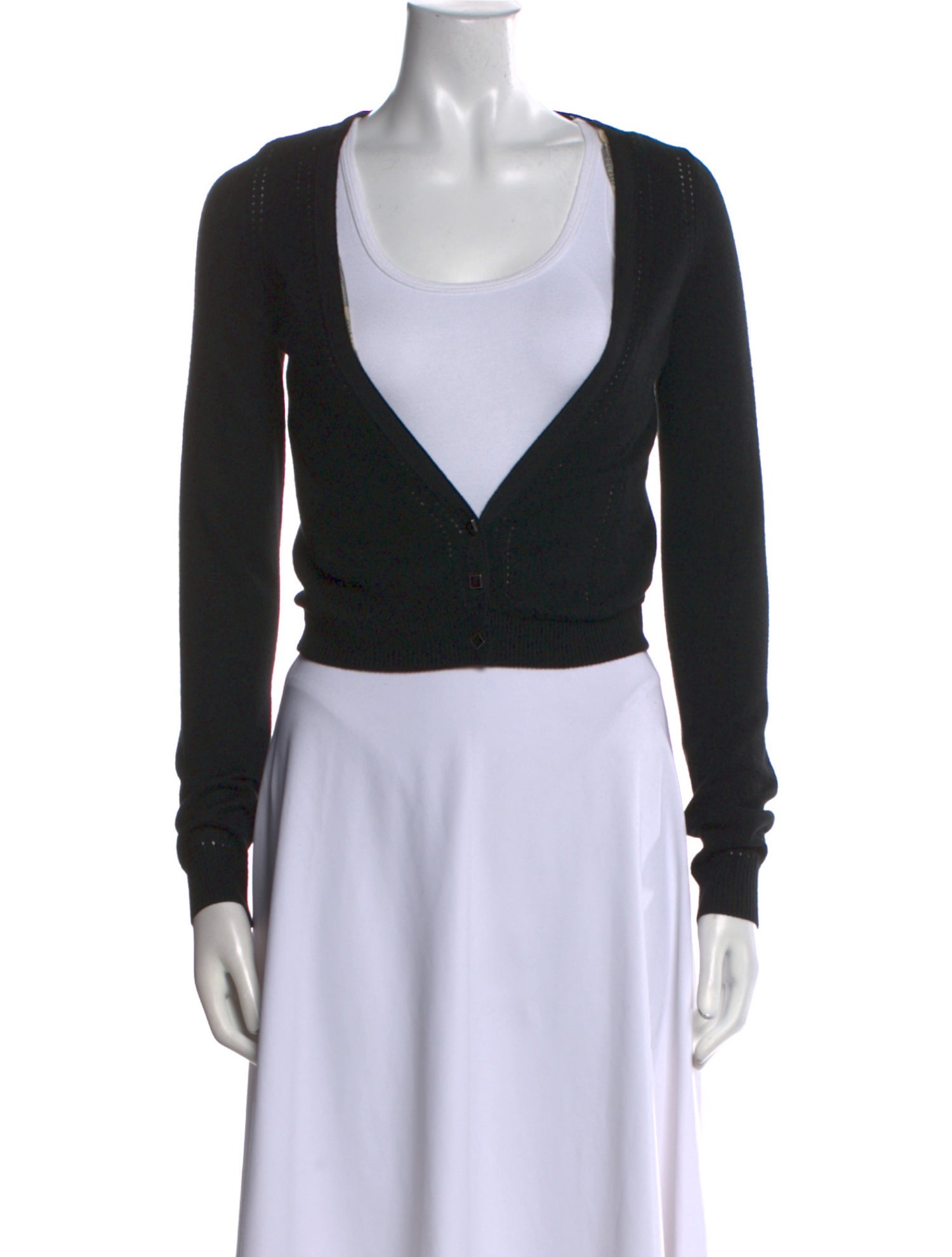 Lela Rose Silk Plunge Neckline Sweater