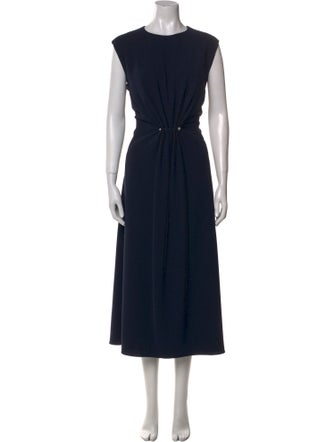 Lela Rose Crew Neck Long Dress