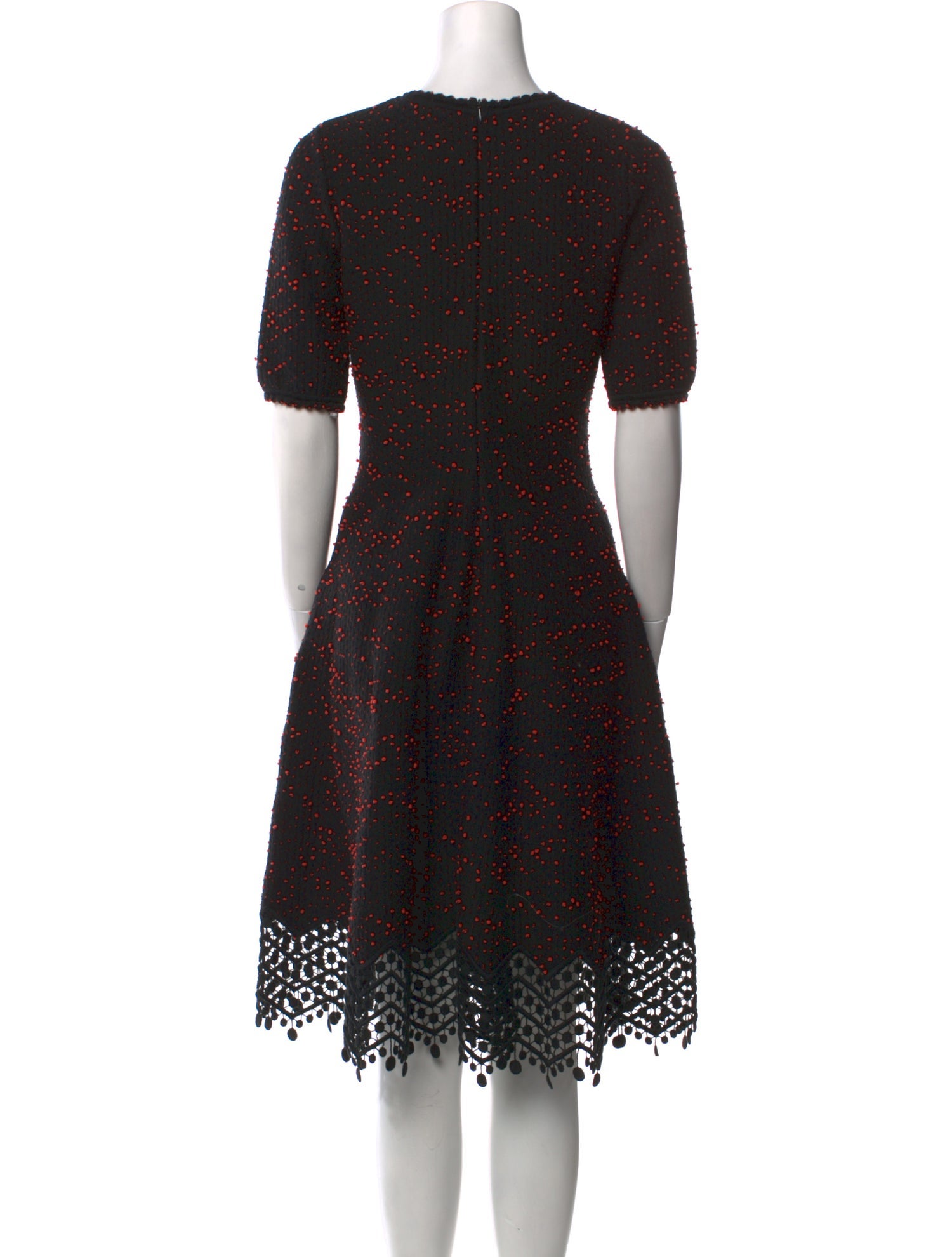 Lela Rose Polka Dot Print Knee-Length Dress