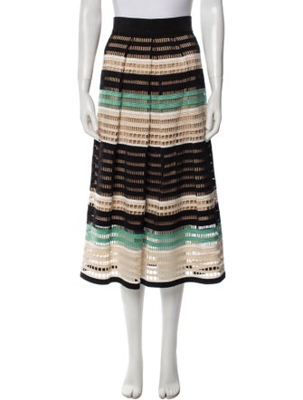 Lela Rose Striped Midi Length Skirt